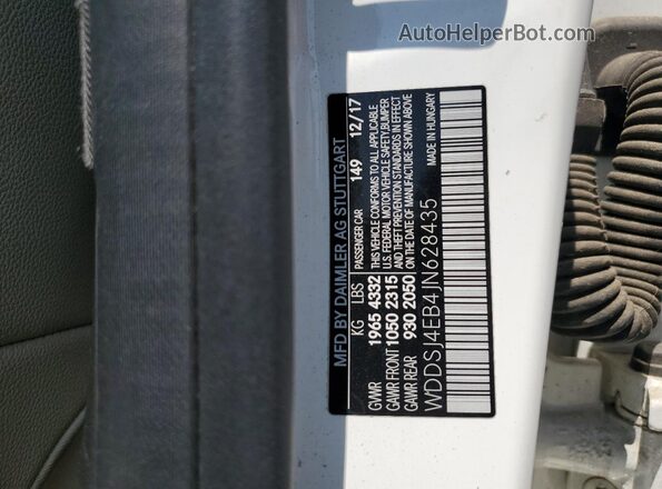 WDDSJ4EB4JN628435 2018 MERCEDES-BENZ CLA-CLASS White Widok komory silnika