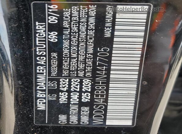 WDDSJ4EB8HN447705 2017 MERCEDES-BENZ CLA-CLASS Black Widok komory silnika