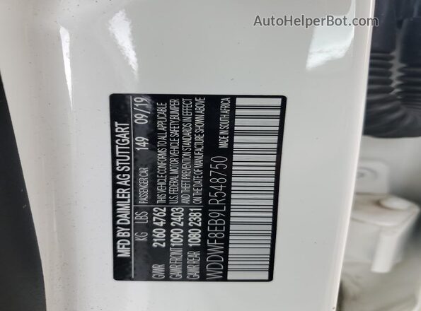 WDDWF8EB9LR548750 2020 MERCEDES-BENZ C Белый Вид подкапотного пространства