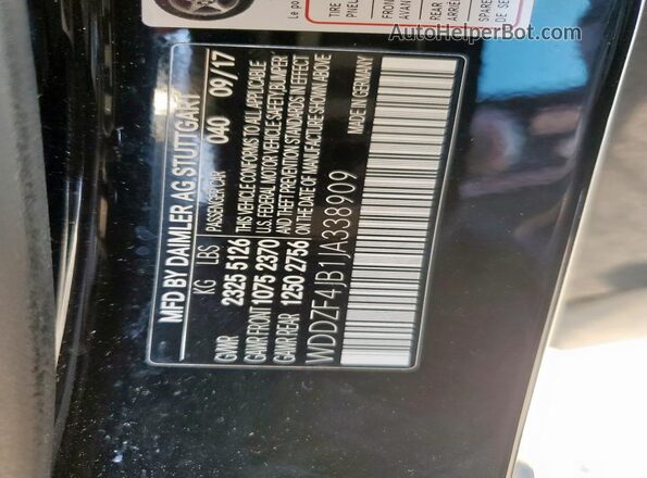 WDDZF4JB1JA338909 2018 MERCEDES-BENZ E Black Engine compartment view