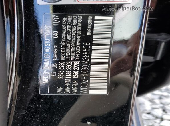 WDDZF4KB0JA388506 2018 MERCEDES-BENZ E Черный Вид подкапотного пространства