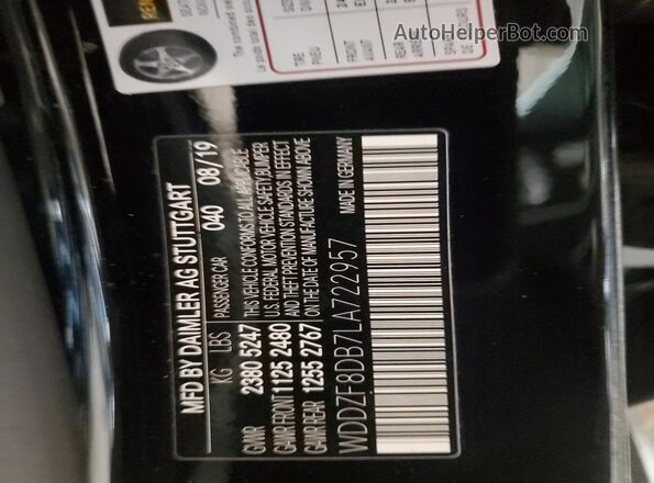 WDDZF8DB7LA722957 2020 MERCEDES-BENZ E Black Widok komory silnika
