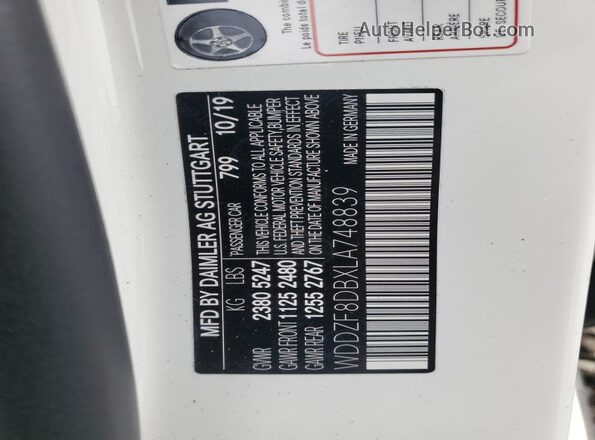 WDDZF8DBXLA748839 2020 MERCEDES-BENZ E Cream Vista del compartimento del motor