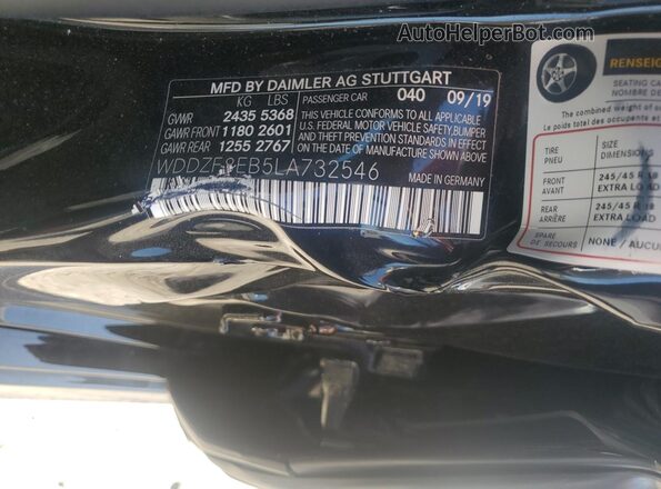 WDDZF8EB5LA732546 2020 MERCEDES-BENZ E Черный Вид подкапотного пространства