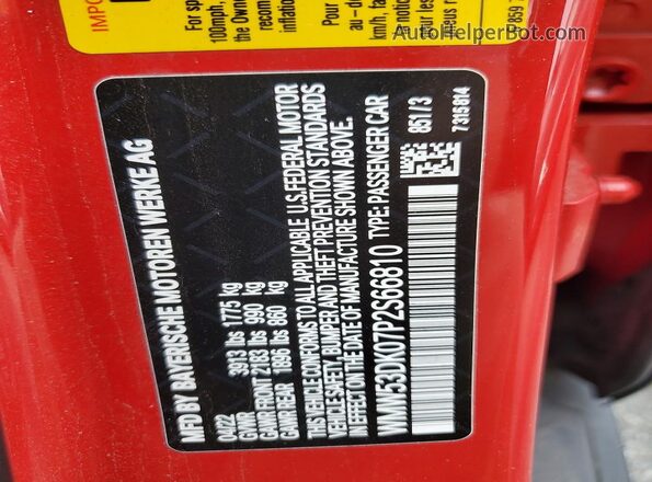WMW53DK07P2S66810 2023 MINI COOPER Красный Вид подкапотного пространства