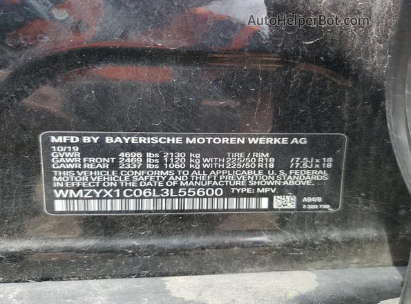 WMZYX1C06L3L55600 2020 MINI COOPER Черный Вид подкапотного пространства