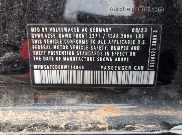 WVWSA7CD6RW114849 2024 VOLKSWAGEN GTI Black Widok komory silnika