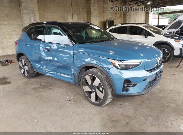 YV4ED3UM3P2089275 2023 VOLVO XC40 RECHARGE PURE ELECTRIC Синий Передняя правая четверть