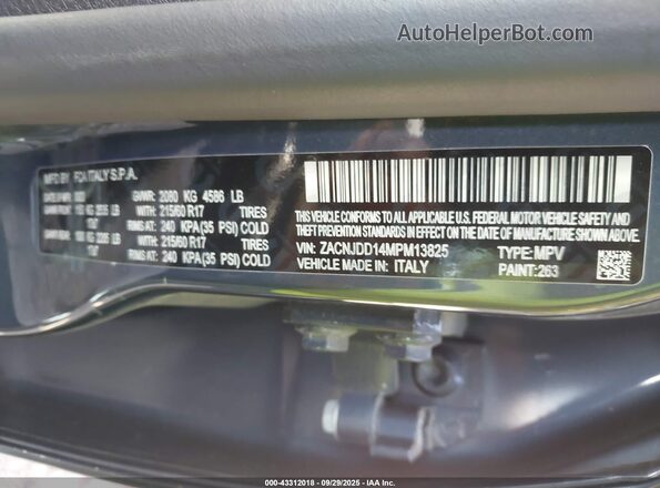 ZACNJDD14MPM13825 2021 JEEP RENEGADE Синий Вид подкапотного пространства