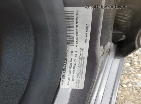 ZAM56RPA1G1187630 2016 MASERATI QUATTROPOR Gray Vista de la etiqueta del VIN