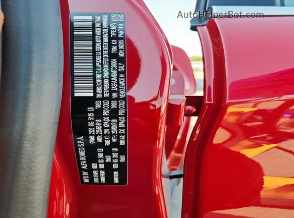 ZASPAJAN9M7C99004 2021 ALFA ROMEO STELVIO Красный Вид наклейки с VIN-кодом