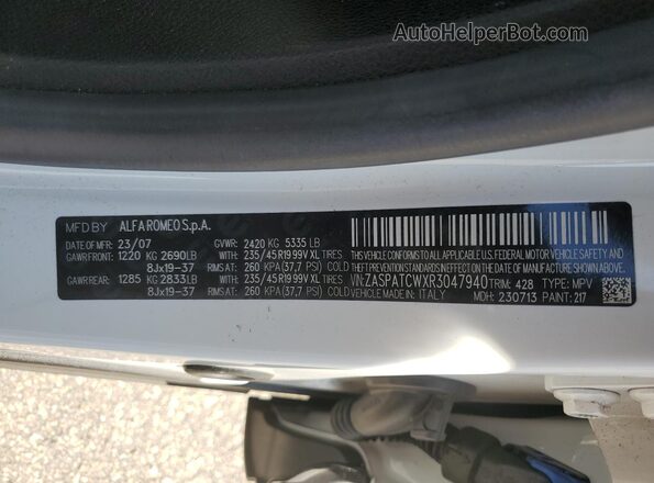 ZASPATCWXR3047940 2024 ALFA ROMEO OTHER Белый Вид наклейки с VIN-кодом