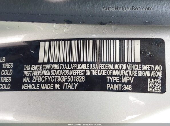 ZFBCFYCT9GP501828 2016 FIAT 500X Silver Widok komory silnika