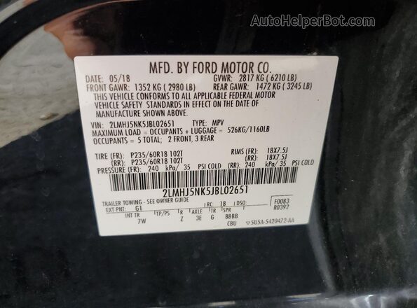 2LMHJ5NK5JBL02651 2018 LINCOLN MKT Черный Панорамный вид салона 360°
