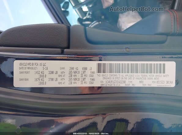 1C4RJFLG7JC422380 2018 JEEP GRAND CHEROKEE Blue Widok komory silnika