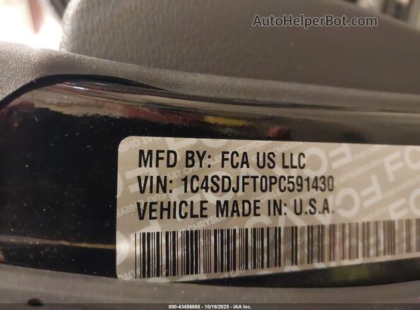 1C4SDJFT0PC591430 2023 DODGE DURANGO Черный Вид подкапотного пространства