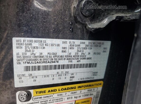 1FMJU2A83REA29478 2024 FORD EXPEDITION Черный Вид наклейки с VIN-кодом