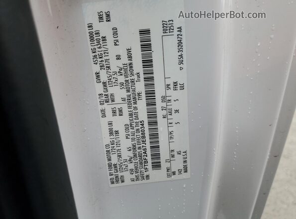 1FTBF2A67JEB80345 2018 FORD F250 Белый Вид подкапотного пространства