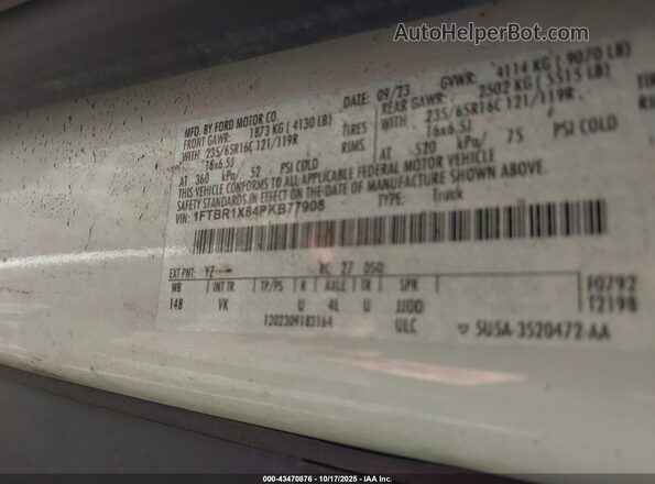 1FTBR1X84PKB77908 2023 FORD TRANSIT-250 Белый Вид подкапотного пространства