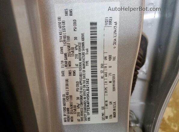 1FTER4FH5KLB21382 2019 FORD RANG Серебряный Вид подкапотного пространства
