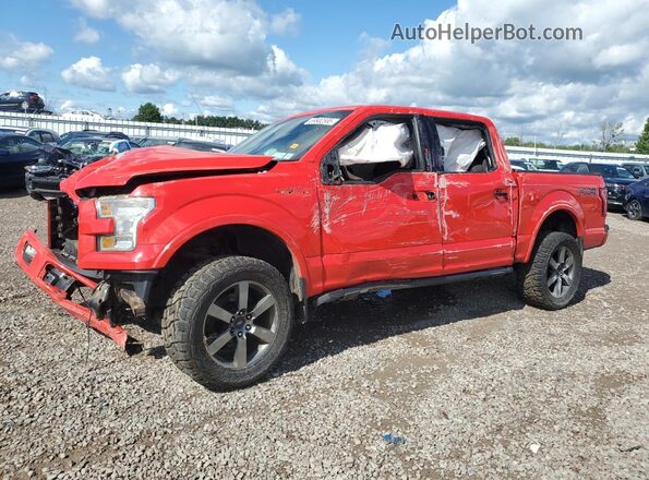 1FTEW1EF1GKF00416 2016 FORD F150 Красный Передняя левая четверть