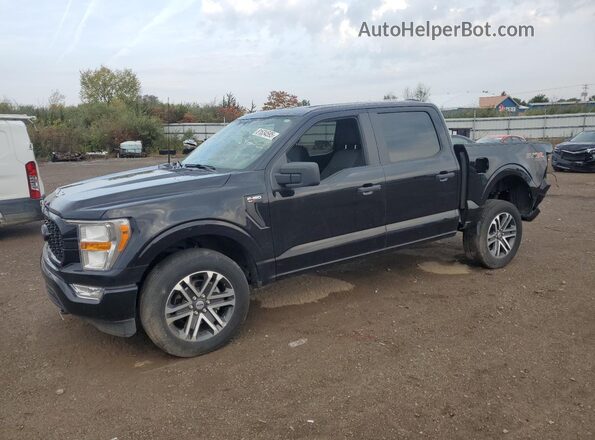 1FTEW1EP4NFC28104 2022 FORD F150 Черный Передняя левая четверть