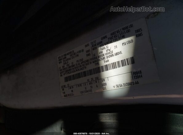 1FTYR2CG2JKA34279 2018 FORD TRANSIT-250 White Вид підкапотного простору