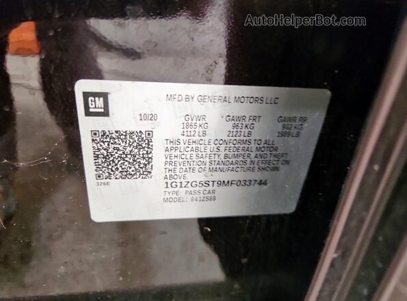 1G1ZG5ST9MF033744 2021 CHEVROLET MALIBU Purple Widok naklejki z numerem VIN