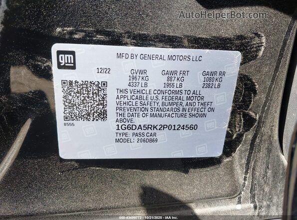 1G6DA5RK2P0124560 2023 CADILLAC CT4 Black Widok komory silnika