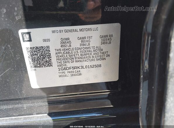1G6DF5RK3L0152508 2020 CADILLAC CT4 Black Vista del compartimento del motor