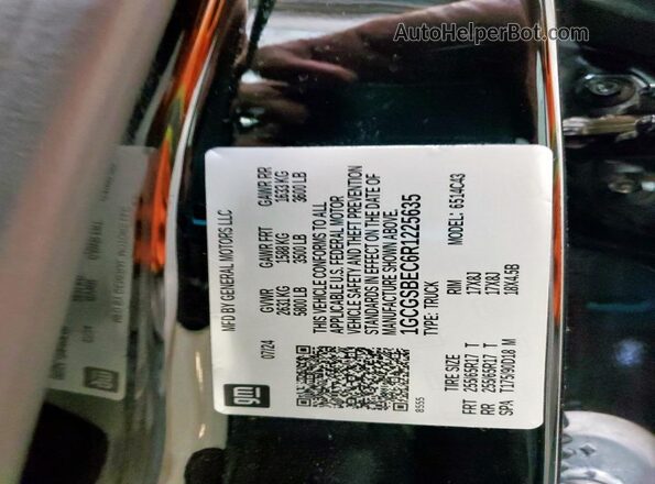 1GCGSBEC6R1225635 2024 CHEVROLET COLORADO Black Widok naklejki z numerem VIN