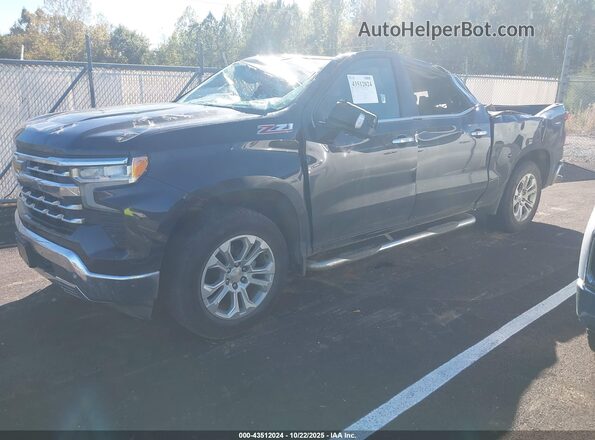 1GCUDGED5NZ602132 2022 CHEVROLET SILVERADO Синий Передняя левая четверть