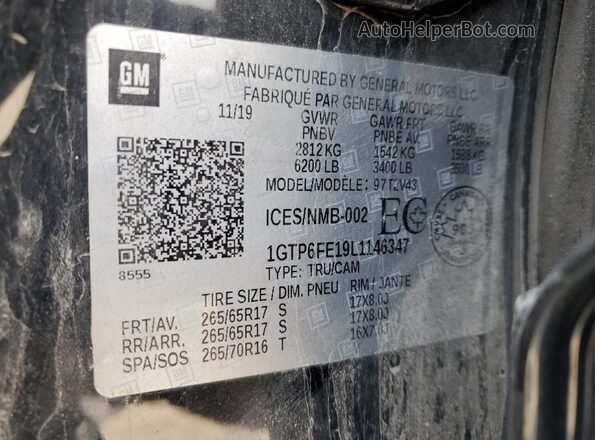 1GTP6FE19L1146347 2020 GMC CANYON Black Engine compartment view