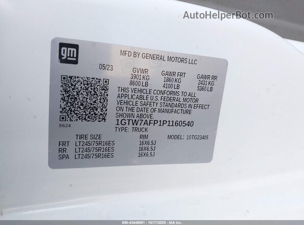 1GTW7AFP1P1160540 2023 GMC SAVANA CARGO Белый Вид подкапотного пространства