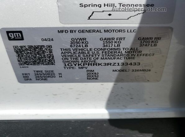 1GYKPRRK3RZ133433 2024 CADILLAC OTHER White Սալոնի 360 աստիճան տեսք