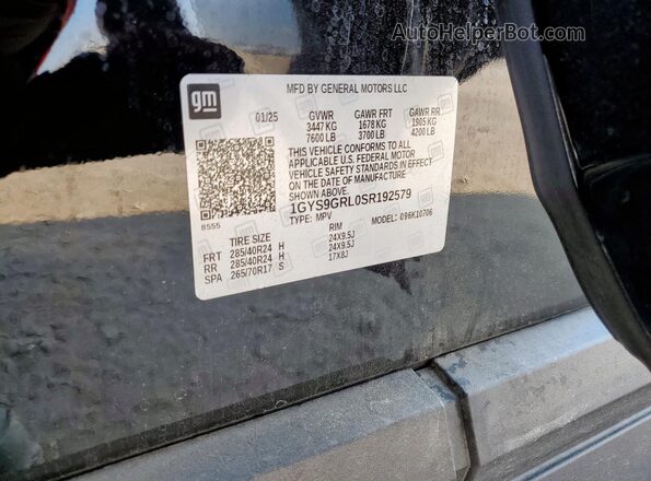 1GYS9GRL0SR192579 2025 CADILLAC ESCALADE Черный Панорамный вид салона 360°