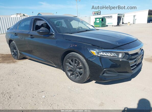 1HGCV1F18MA058475 2021 HONDA ACCORD Black Przód prawy