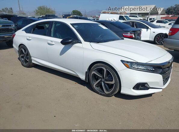 1HGCV1F34MA105602 2021 HONDA ACCORD Белый Передняя правая четверть