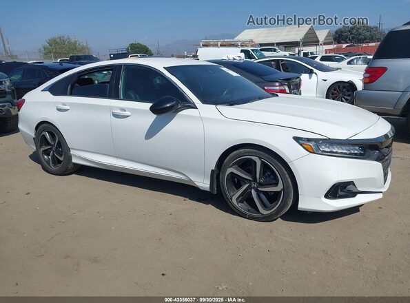 1HGCV1F34MA105602 2021 HONDA ACCORD Белый Вид задней части салона