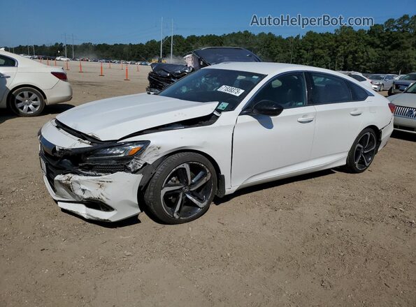 1HGCV1F35MA108606 2021 HONDA ACCORD Белый Передняя левая четверть
