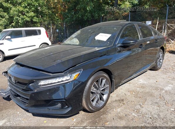 1HGCV1F56MA061085 2021 HONDA ACCORD Black Front left