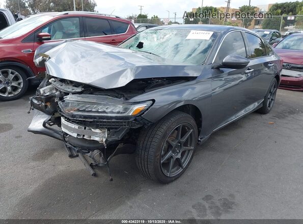 1HGCV2F93JA010017 2018 HONDA ACCORD Серый Передняя левая четверть