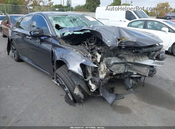 1HGCV2F93JA010017 2018 HONDA ACCORD Серый Передняя правая четверть