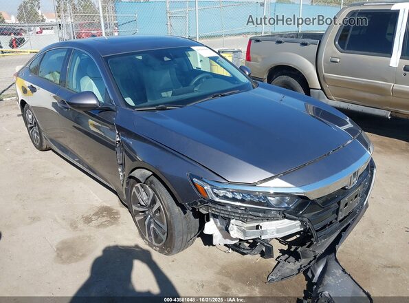 1HGCV3F49KA001933 2019 HONDA ACCORD HYBRID Gray Front right