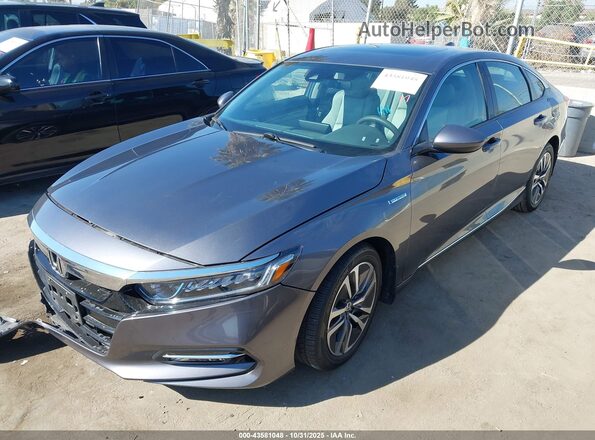 1HGCV3F49KA001933 2019 HONDA ACCORD HYBRID Gray Front left