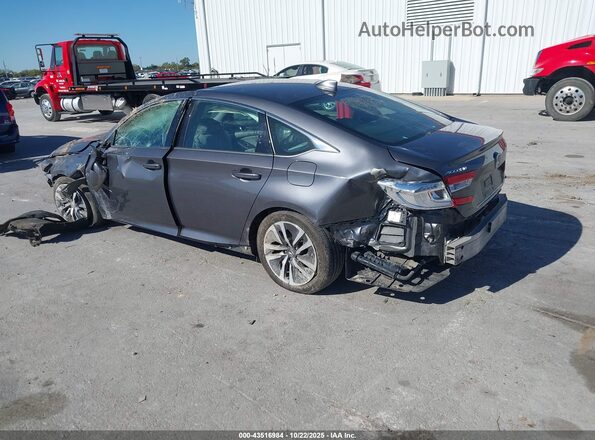 1HGCV3F56KA016365 2019 HONDA ACCORD HYBRID Gray Trasero izquierdo