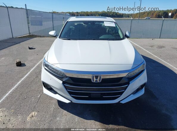 1HGCV3F56MA009970 2021 HONDA ACCORD HYBRID White Widok wnętrza z tyłu