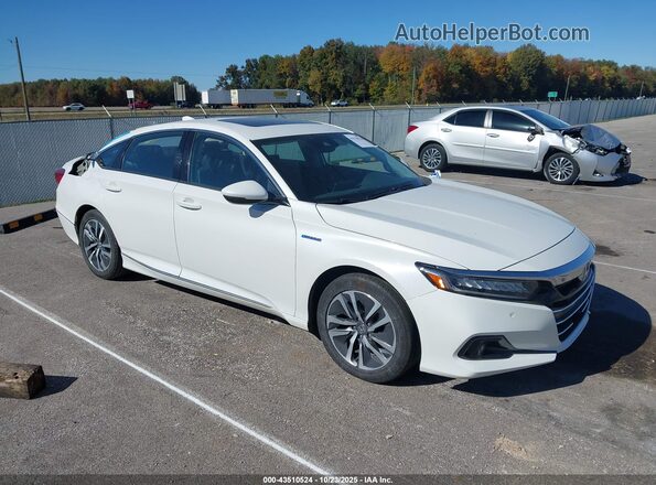 1HGCV3F56MA009970 2021 HONDA ACCORD HYBRID White Przód prawy