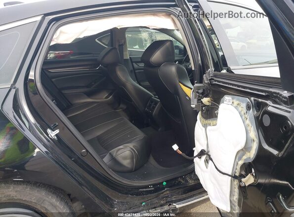 1HGCV3F56MA016580 2021 HONDA ACCORD HYBRID Black Widok naklejki z numerem VIN