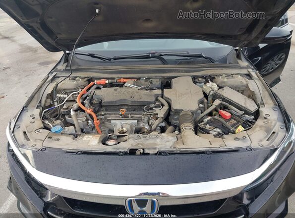 1HGCV3F56MA016580 2021 HONDA ACCORD HYBRID Black Widok z tyłu